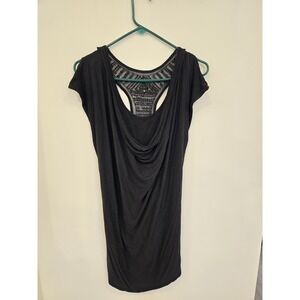 Studio Y Y2K Black Draped Top Studded Racerback Embellished Going Out XL